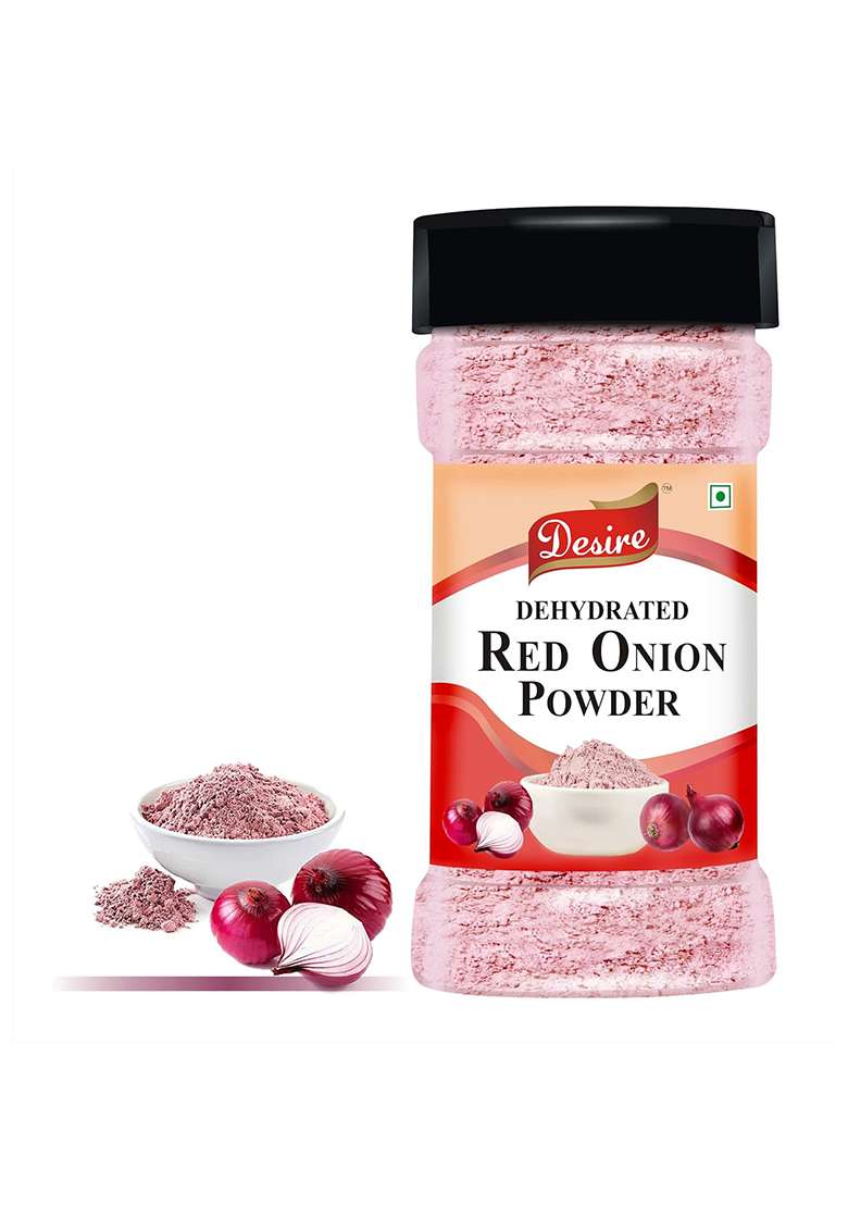 Desire Red Onion Powder 100 Gram |Pure & Natural Dehydrated | Ideal For Cooking, Seasoning Spices No Additives - Indya