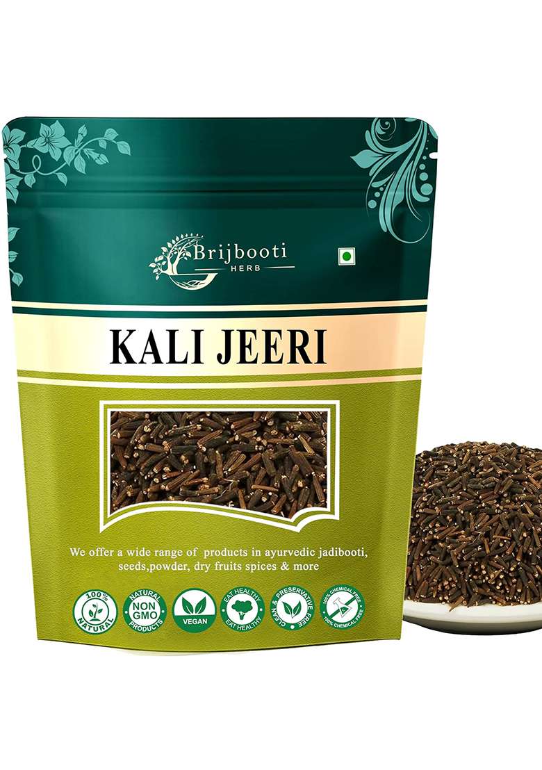 Brijbooti Kali Jiri 100 Gram - Kaali Kadwa Jeera Jeeri Natural Black Cumin Seed - Indya