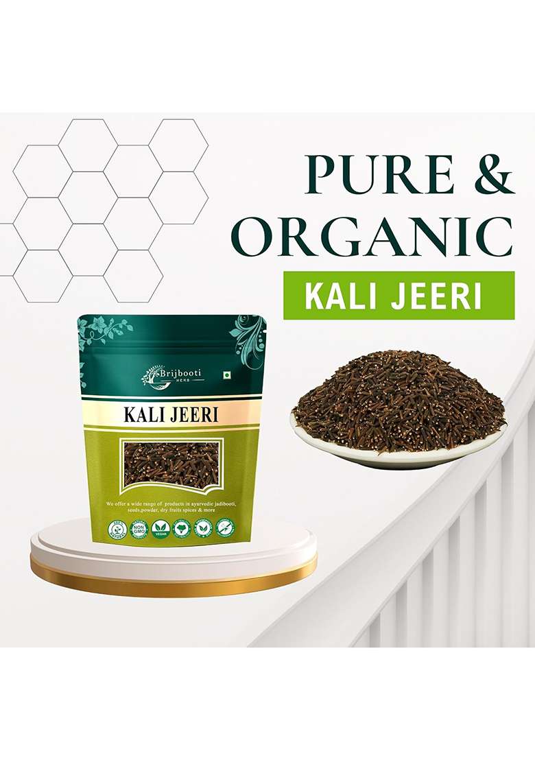 Brijbooti Kali Jiri 100 Gram - Kaali Kadwa Jeera Jeeri Natural Black Cumin Seed - Indya