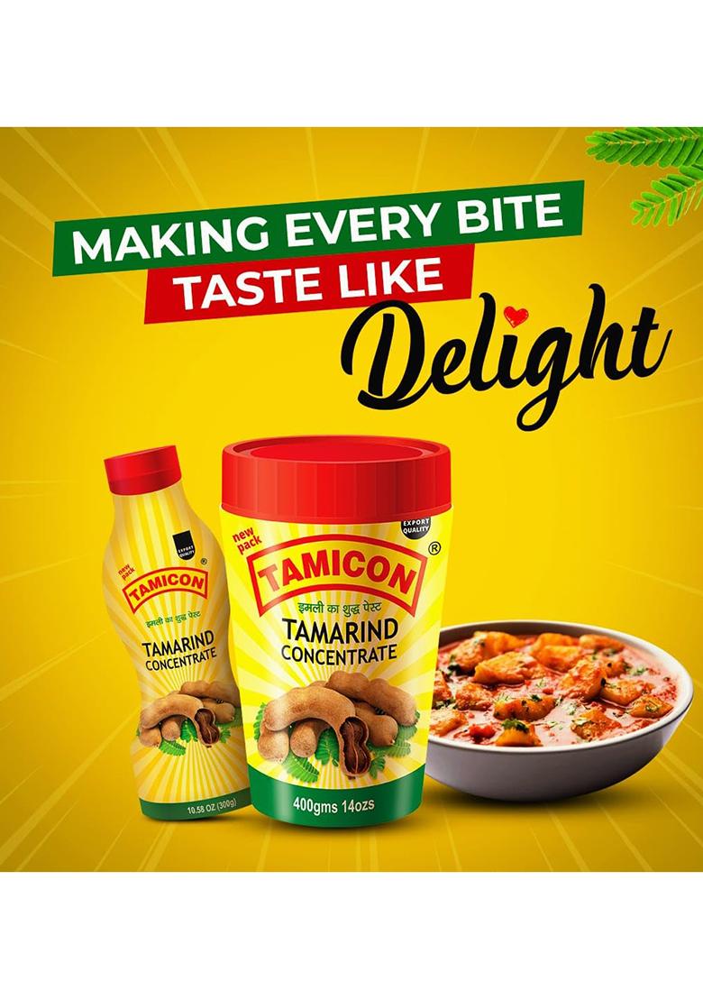 Tamicon Tamarind Concentrate | Perfect For Cooking, Sauces,| Natural Tangy Flavor Enhancer 100% Pure Extract 400 Grams