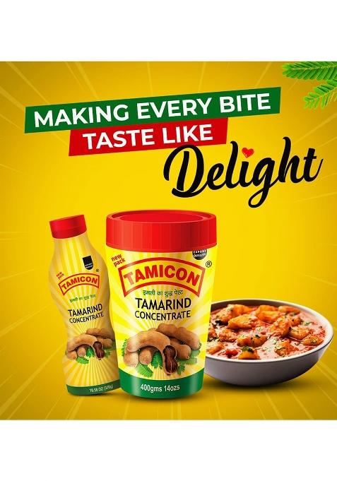 Tamicon Tamarind Concentrate | Perfect For Cooking, Sauces,| Natural Tangy Flavor Enhancer 100% Pure Extract 400 Grams
