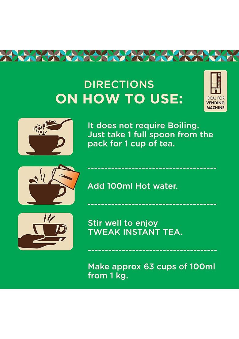 Tweak Elaichi Tea Instant Premix 3Kg (3 Packs X 1Kg) Cardamom Chai Ready-To-Drink | Premium Rainy Season Special Mix With Milk & Sugar Flavor Makes 62 Cups