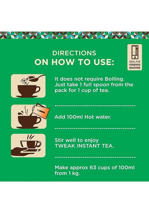 Tweak Elaichi Tea Instant Premix 3Kg (3 Packs X 1Kg) Cardamom Chai Ready-To-Drink | Premium Rainy Season Special Mix With Milk & Sugar Flavor Makes 62 Cups