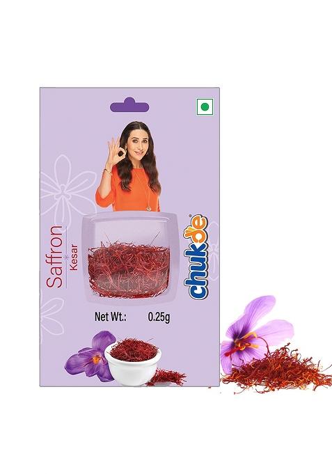 Chukde - Kesar 0.25 Gm Saffron Rich Flavor And Aroma Ideal For Enhancing Dishes, Desserts, Beauty Treatments Culinary, Health, Skincare Applications
