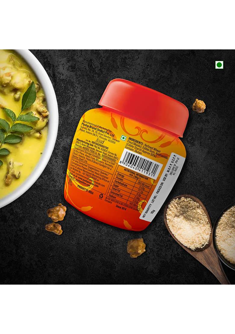 Pushp Brand Shahi Hing | 10 G Strongest Powder Asafoetida Quality Blend No Preservatives (Pack Of 1) - Indya