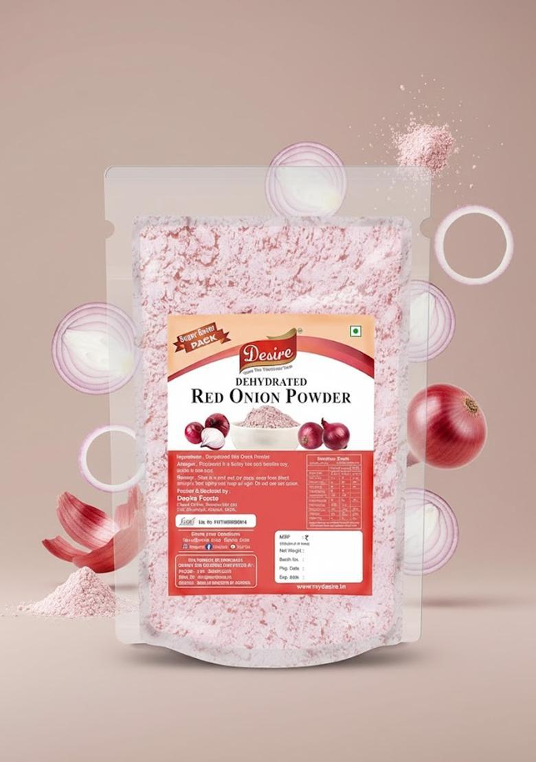 Desire Red Onion Powder, 500G | Pure & Natural Dehydrated Powder No Additives Perfect For Cooking, Seasoning, And Spices Unlock Rich Flavor Every Meal