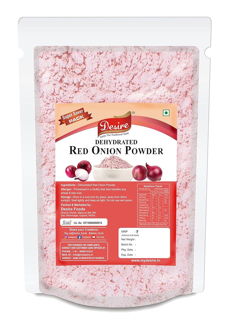 Desire Red Onion Powder, 500G | Pure & Natural Dehydrated Powder No Additives Perfect For Cooking, Seasoning, And Spices Unlock Rich Flavor Every Meal