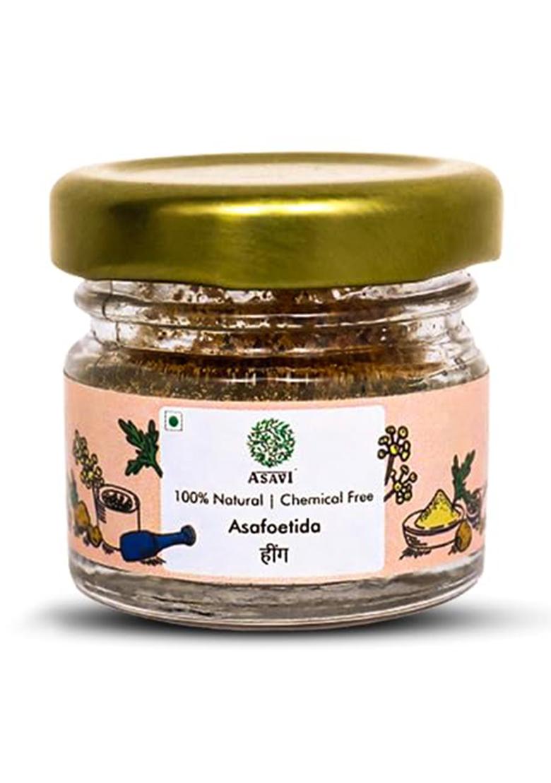 Asavi Handcrafted Hing I 100% Natural Unadulterated Aesafoetida Pack Of 1-10 Gm Glass Jar