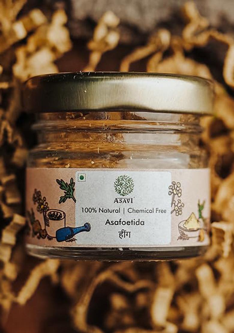 Asavi Handcrafted Hing I 100% Natural Unadulterated Aesafoetida Pack Of 1-10 Gm Glass Jar