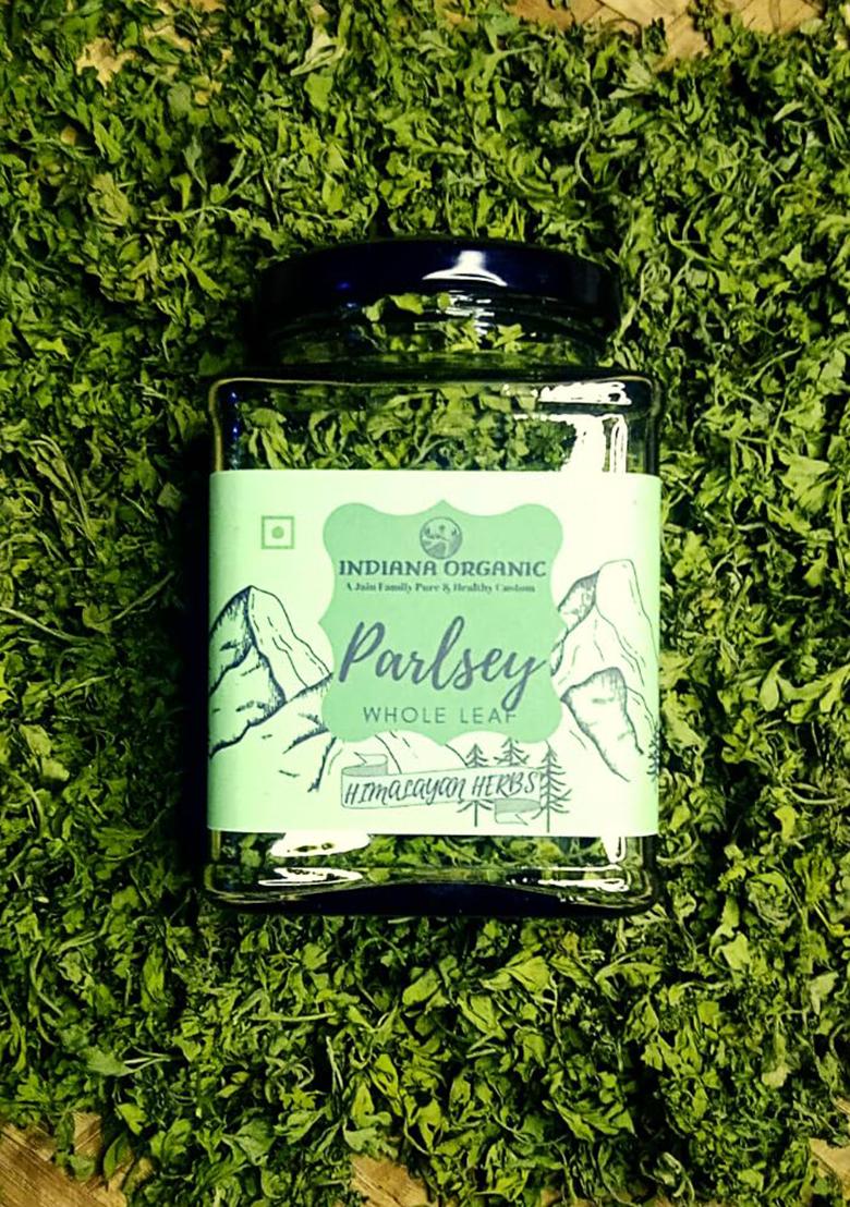 Indiana Organic Parsley Leaves Whole Dry, Himalayan Herbs, Highly Aromatic & Freshly Harvest