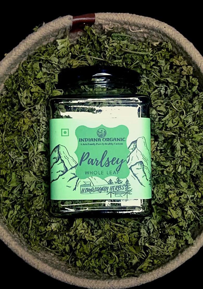 Indiana Organic Parsley Leaves Whole Dry, Himalayan Herbs, Highly Aromatic & Freshly Harvest