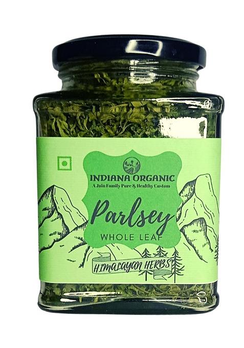 Indiana Organic Parsley Leaves Whole Dry, Himalayan Herbs, Highly Aromatic & Freshly Harvest - 25 Gram