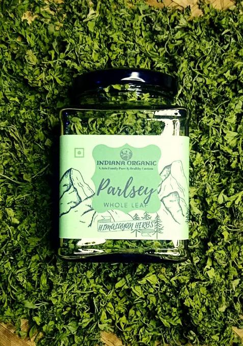 Indiana Organic Parsley Leaves Whole Dry, Himalayan Herbs, Highly Aromatic & Freshly Harvest