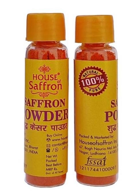 House Of Saffron 1Gram Original Powder For Milk, Cooking, Biryani, Tilak, Puja, Fair Skin, Health, Ayurvedic |Certified Iso Grade 1 Kesar (1 Gram,Saffron Powder)