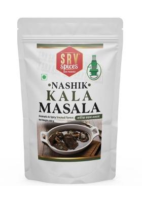 Srv Spices (Iron Pounded) Nashik Kala Masala 100Gm | Smokey & Spicy Flavour, 20 Hand Picked Ingredients Ideal For Black Gravy, Curries, Chicken,Mutton