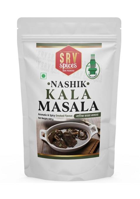 Srv Spices (Iron Pounded) Nashik Kala Masala 100Gm | Smokey & Spicy Flavour, 20 Hand Picked Ingredients Ideal For Black Gravy, Curries, Chicken,Mutton