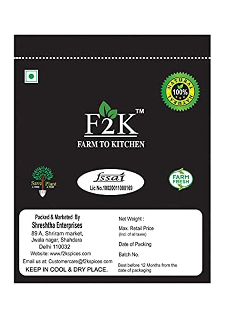 F2K Farm To Kitchen Black Cardamom Whole - Badi Elaichi Premium Big Cardamoms, 100 Gm - Indya