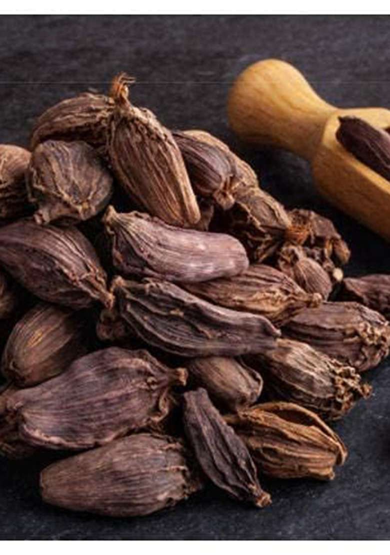 F2K Farm To Kitchen Black Cardamom Whole - Badi Elaichi Premium Big Cardamoms, 100 Gm - Indya