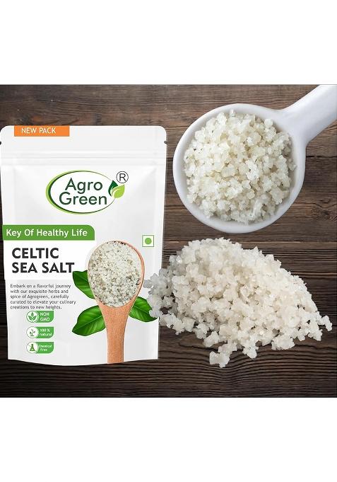 Agrogreen Organic Celtic Sea Salt Mineral Rich Salt, 100% Pure & Natural Hand Harvested Sel Gris, Best For Cooking