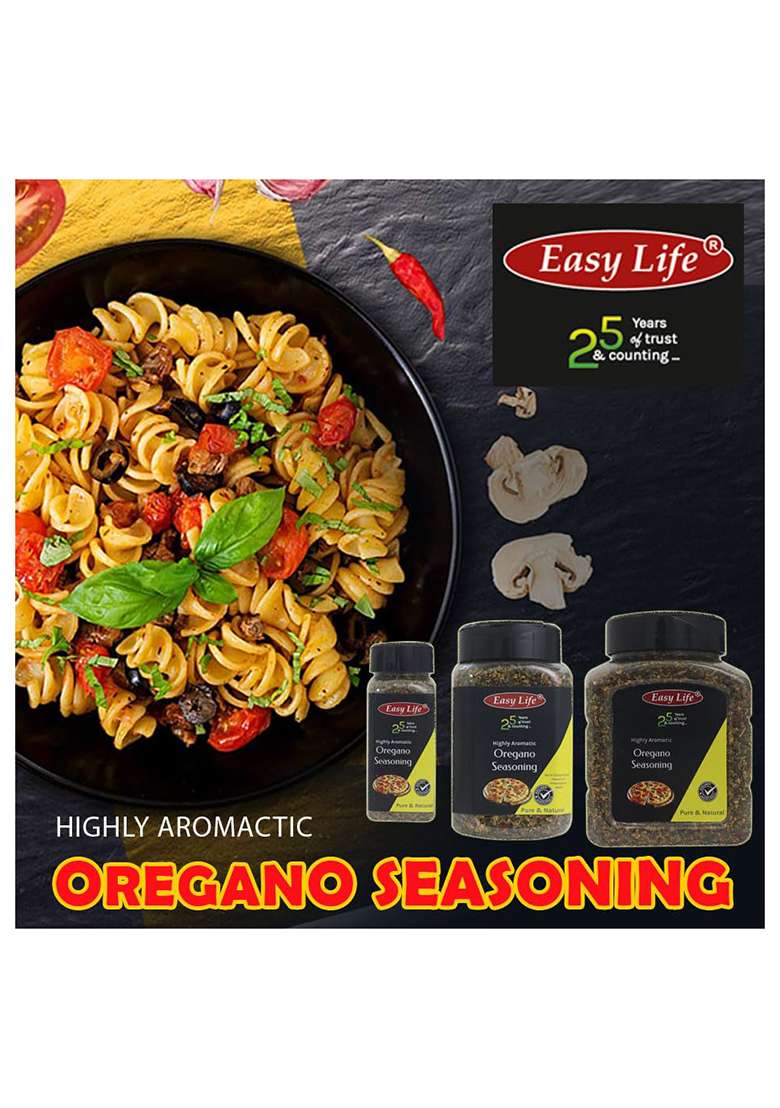 Easy Life Oregano Seasoning 230Gram I Ideal Blend Mix Of Herb And Spice With Chili Flakes For Pizza Pasta Versatile Chefs Choice Powder Spices Herbs Contains Garlic - Indya