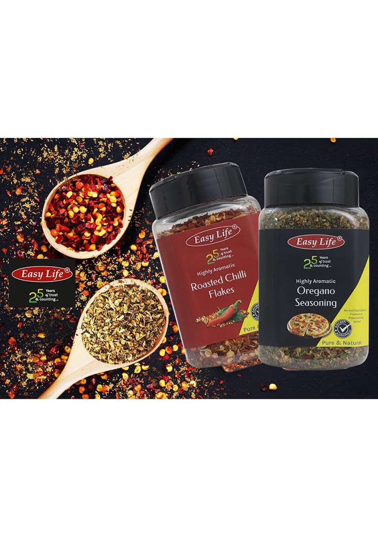 Easy Life Oregano Seasoning 230Gram I Ideal Blend Mix Of Herb And Spice With Chili Flakes For Pizza Pasta Versatile Chefs Choice Powder Spices Herbs Contains Garlic - Indya