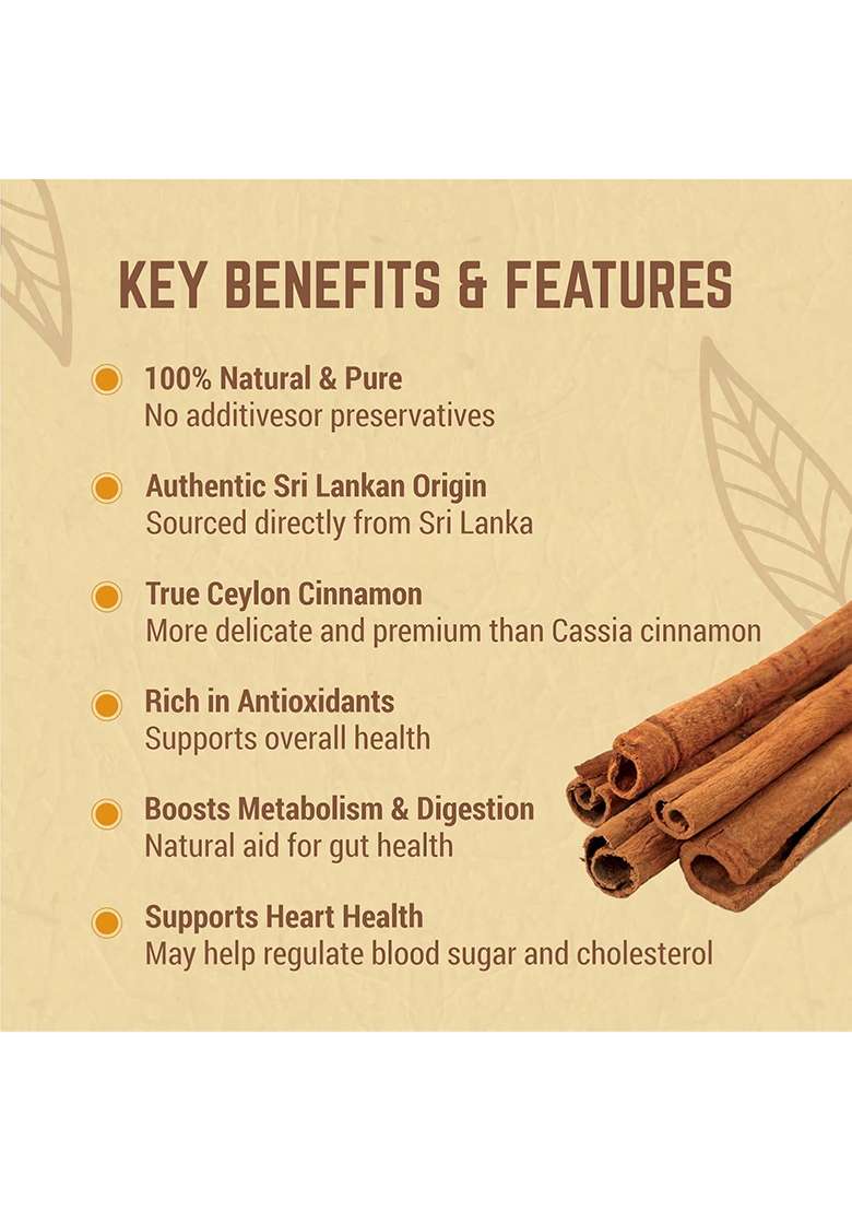 Nutty Organics Ceylon Cinnamon Sticks 100 Gm | Authentic Srilankan Dalchini Aromatic & Flavourful Packed In Premium Jar - Indya