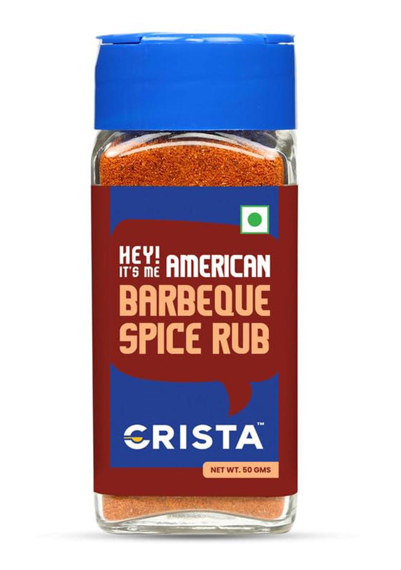 Crista American Barbeque Spice Rub | International Spices Blend Bbq Seasoning For Vegetables & Paneer Zero Added Colours, Fillers, Additives Preservatives 50 Gms