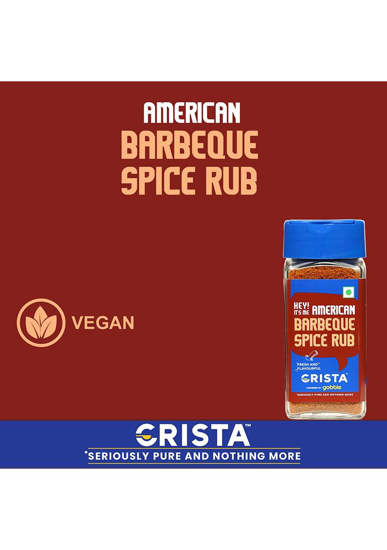 Crista American Barbeque Spice Rub | International Spices Blend Bbq Seasoning For Vegetables & Paneer Zero Added Colours, Fillers, Additives Preservatives 50 Gms