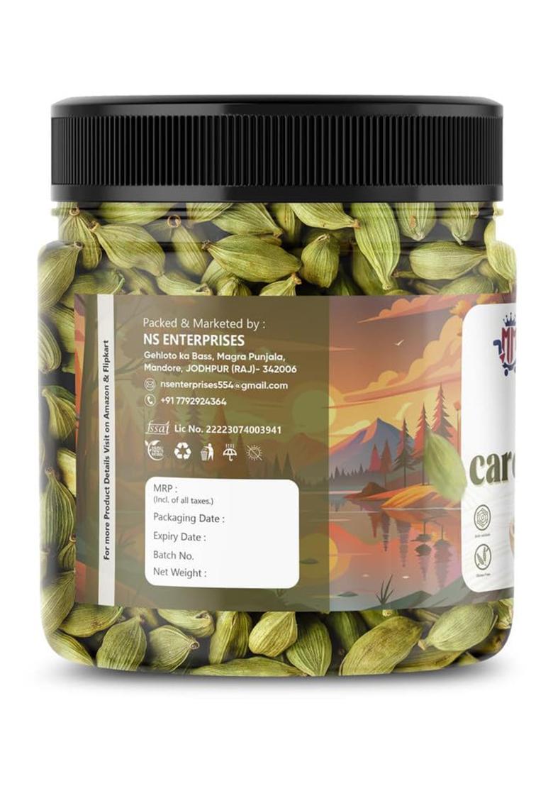 Mishiya Mart Cardamom | Natural Elaichi Premium Green Pods For Cooking, Tea, Sweet Dishes & Mouth Freshener |Aromatic Whole Spice |250Gm