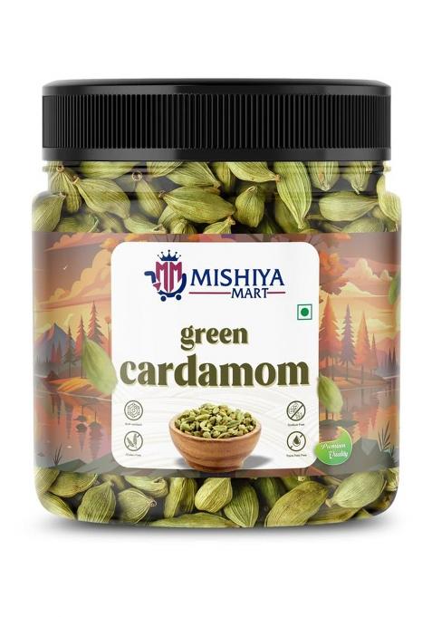 Mishiya Mart Cardamom | Natural Elaichi Premium Green Pods For Cooking, Tea, Sweet Dishes & Mouth Freshener |Aromatic Whole Spice |250Gm