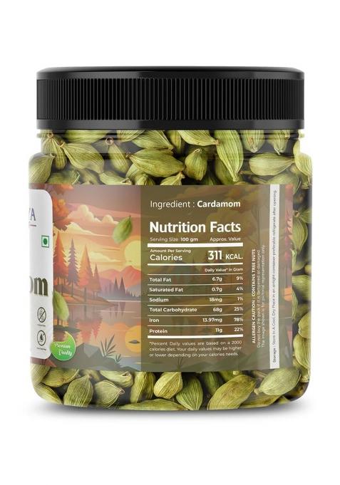 Mishiya Mart Cardamom | Natural Elaichi Premium Green Pods For Cooking, Tea, Sweet Dishes & Mouth Freshener |Aromatic Whole Spice |250Gm