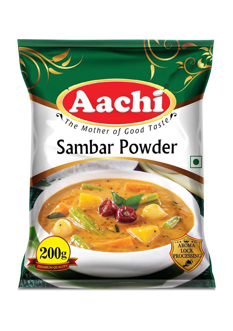 Aachi Sambar Powder Pouch, 200 G - Indya