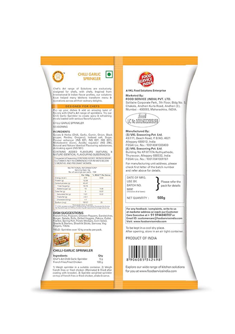 Chef'S Art Chilli Garlic Sprinkler Powder (Food Seasoning) 500 Gm
