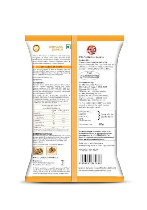 Chef'S Art Chilli Garlic Sprinkler Powder (Food Seasoning) 500 Gm