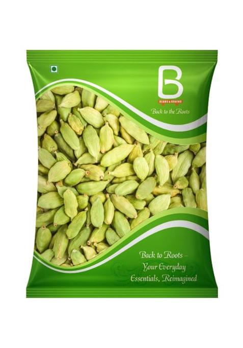 Beans & Grains And Premium Green Cardamom (Elachi) 8Mm | Natural Aromatic 500G Handpicked Fresh Pods No Preservatives Ideal For Tea, Cooking Sweets