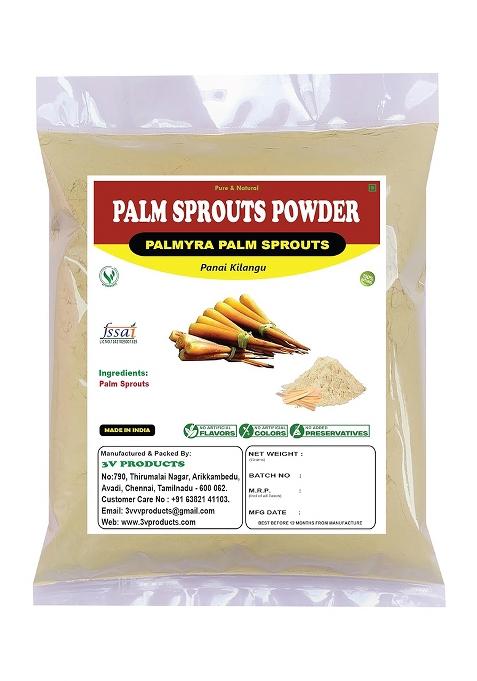 3V Products Palmyra Sprouts Powder - Pack Of 2X100G Palm | Tuber Odiyal Rare Panai Kilangu Pana