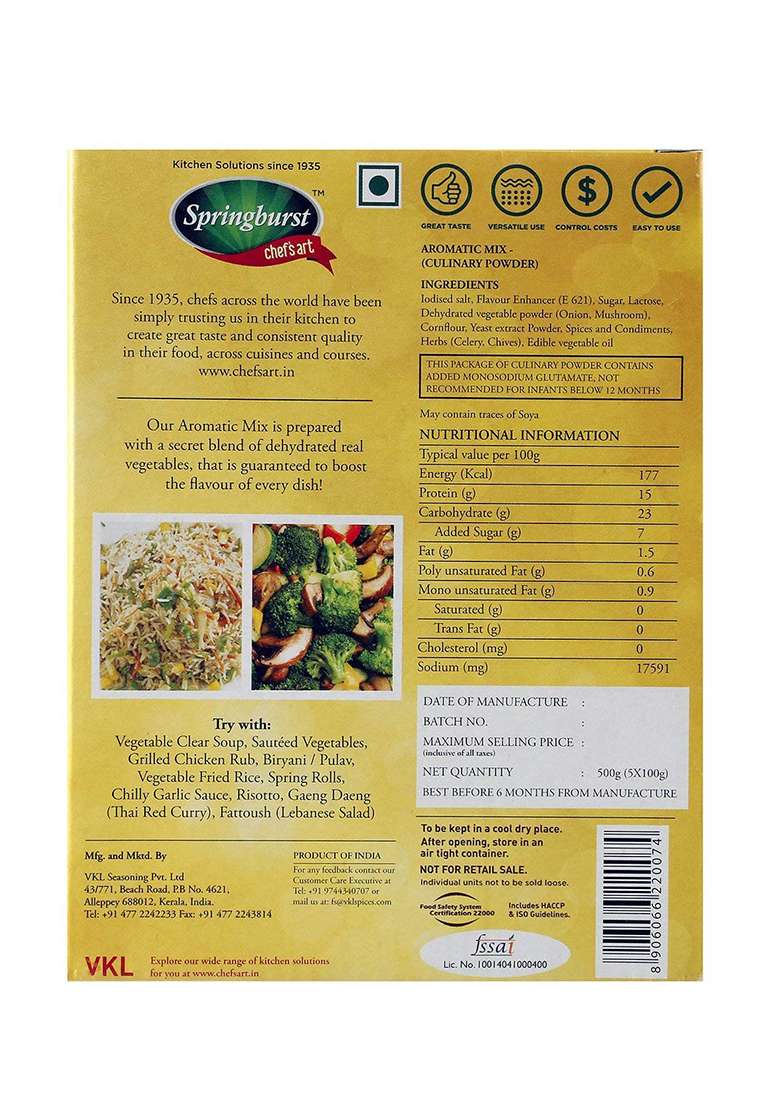 Fodd Service India Food Chef"S Art Springburst Aromatic Mix -500 G - Indya