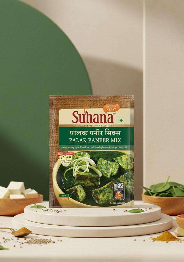 Suhana Palak Paneer 50G Pouch | Spice Mix Easy To Cook Pack Of 3 - Indya