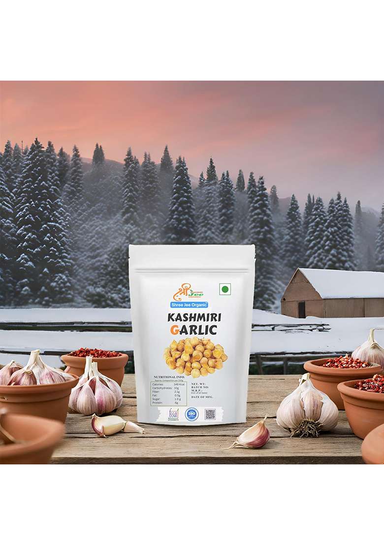 Shree Jee Organic Dry Kashmiri Garlic (60 Grams) Premium Single Clove From The Himalayas, A Taste Of Tradition Lehsun - Indya