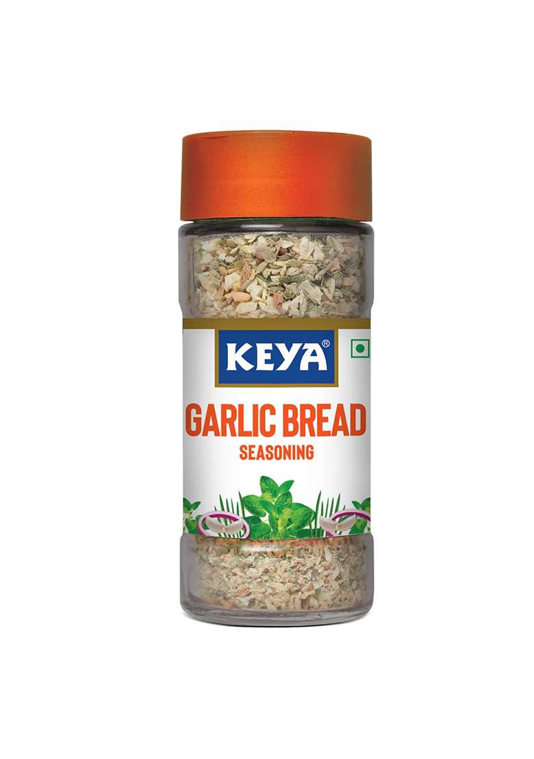 Keya Garlic Bread Seasoning |All Natural & Healthy Spice Blend| Glass Bottle | Premium Herbs And Spices I No Preservatives 50G - Indya