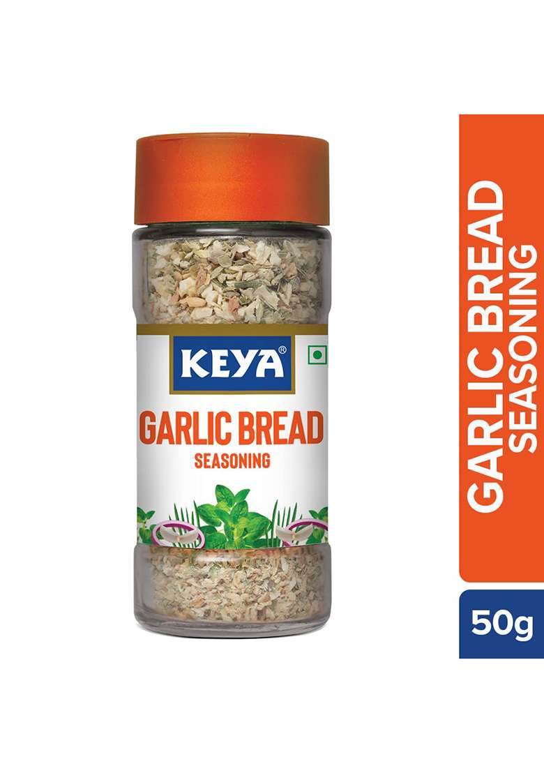 Keya Garlic Bread Seasoning |All Natural & Healthy Spice Blend| Glass Bottle | Premium Herbs And Spices I No Preservatives 50G - Indya