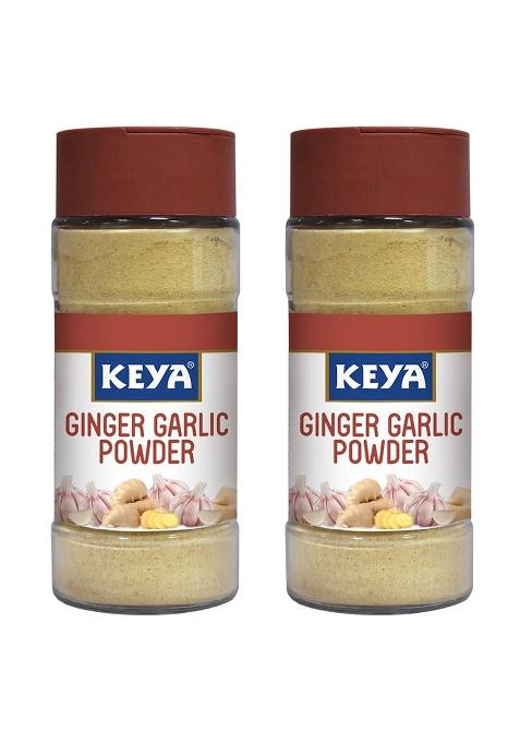 Keya Ginger Garlic Powder 50G | Pure, All-Natural, Flavor Booster For Cooking, Soups, Sauces |No Additives, Preservatives Pack Of 2