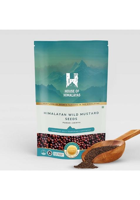 House Of Himalayas Wild Mustard Seeds, Pahadi Jakhiya, Source Vitamin B And Calcium, Sun Dried, Crunchy Aromatic Himalayan Spice, Women Harvested, Naturally Grown In Uttarakhand, 100G