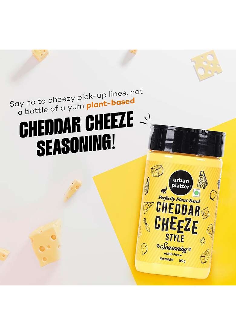 Urban Platter Cheddar Cheese Style Seasoning, 100G (Perfectly Plant-Based | Ideal For Pop Corn, Fries, Pasta, And More) - Indya
