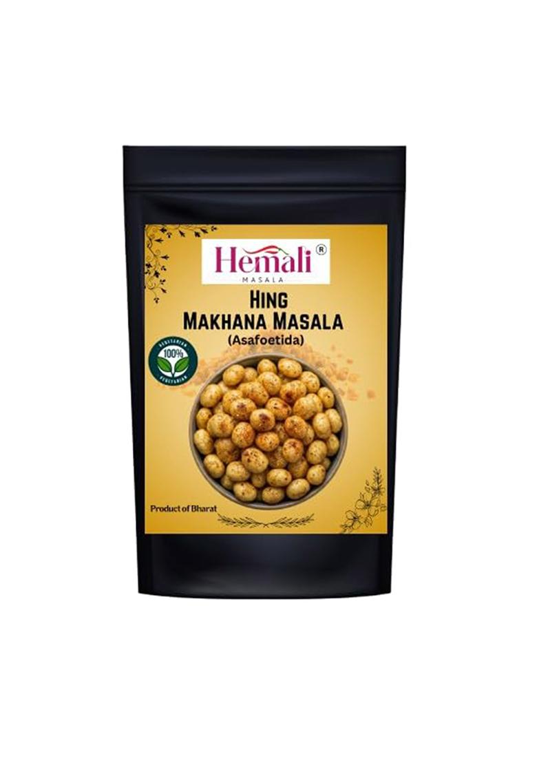 Hemali Masala Flavour Makhana Powder | Pudina (Mint), Garlic, Peri Peri, Chilly, Chat Patta, Hing (Asafoetida) Fox Nuts 300G Authentic Taste No Preservatives & Artificial Flavours Pack Of 6