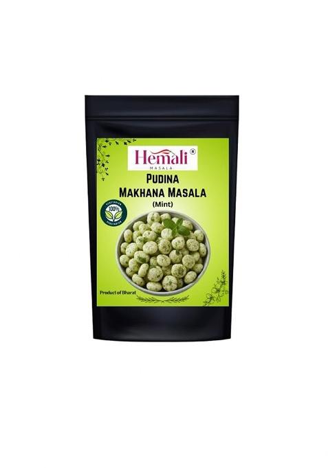 Hemali Masala Flavour Makhana Powder | Pudina (Mint), Garlic, Peri Peri, Chilly, Chat Patta, Hing (Asafoetida) Fox Nuts 300G Authentic Taste No Preservatives & Artificial Flavours Pack Of 6