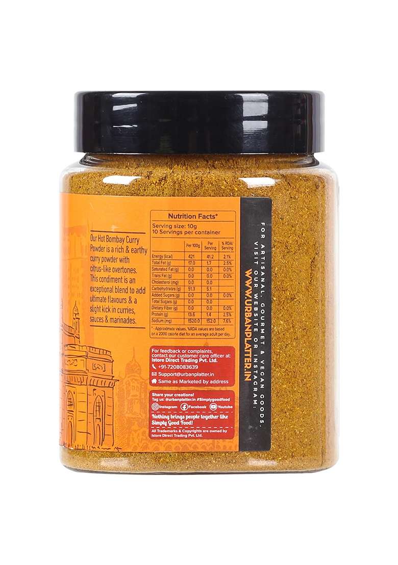 Urban Platter Hot Bombay Curry Powder, 100 Grams (All Natural, Use In Sauces, Curries And Marinades | No Added Colour Or Preservatives) - Indya