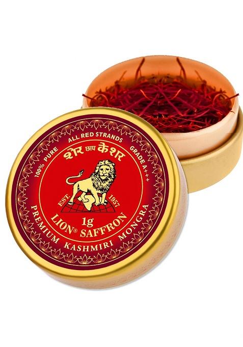 Lion Brand Saffron 1G Premium Kashmiri Mongra Saffron/Kesar (A+++ Grade) For Pregnant Women,Biryani,Beauty,Cooking&Sweets (Pack Of 1 (1Gm))