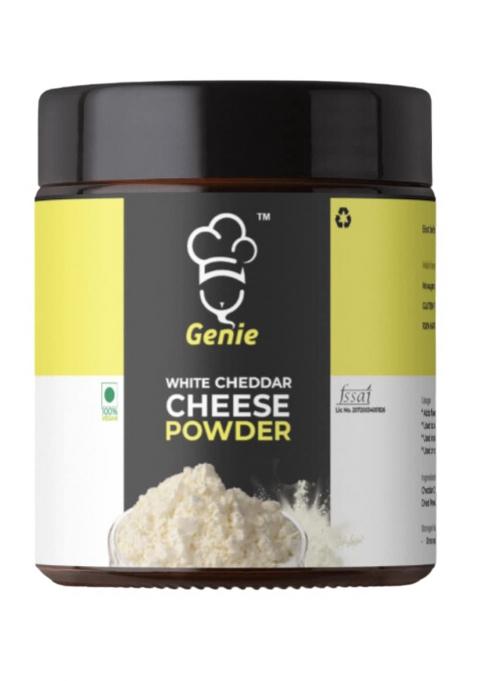 Genie Food Group Cheddar Cheese Powder|Best For Pop-Corn|Pizza|Pasta|French Fries To Add The Delicious Taste,100 Gram