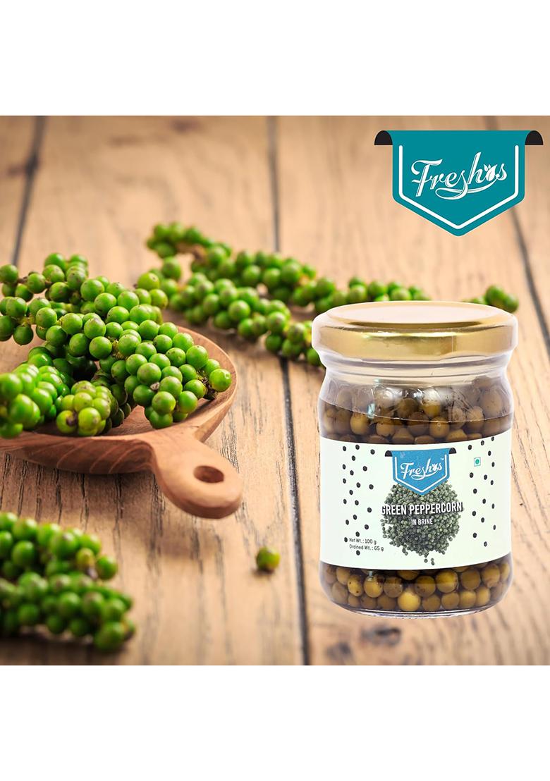 Freshos Green Peppercorns 100G Aromatic & Flavorful Spice For Cooking